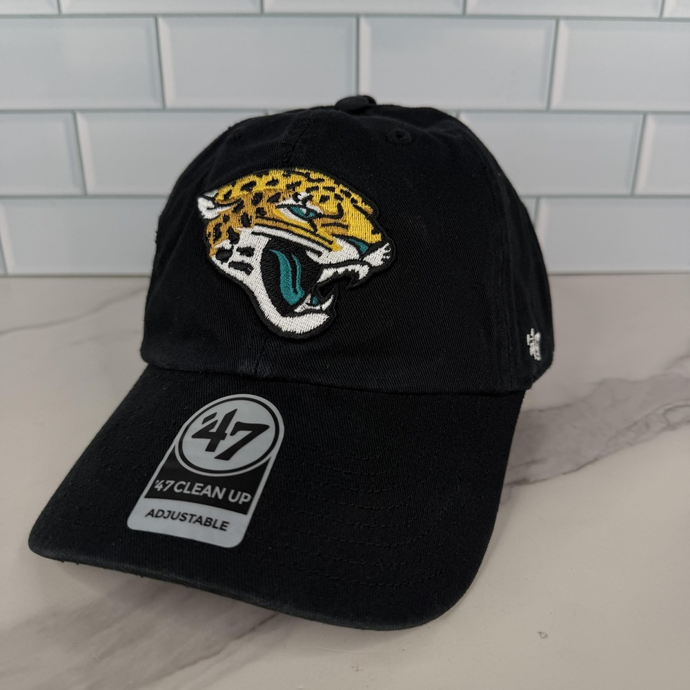 Jacksonville Jaguars Hat Cap Strap Back Mens One Size Black 47 Football Dad Cap